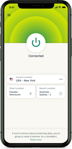 ExpressVPN vs IPVanish: iOS interface