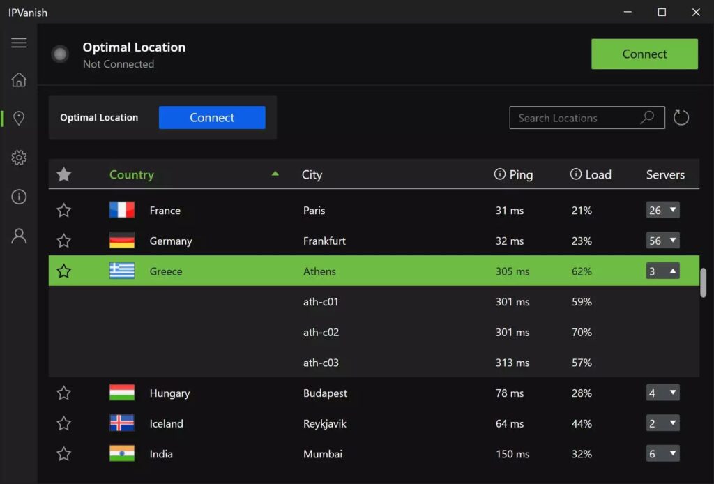 ExpressVPN vs IPVanish: Windows interface