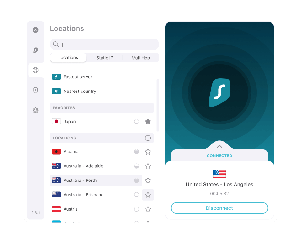 Surfshark vs NordVPN: Surfshark macOS